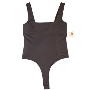 Charlotte Russe SWS Contour Leptard Bodysuit Gray Seamless Small